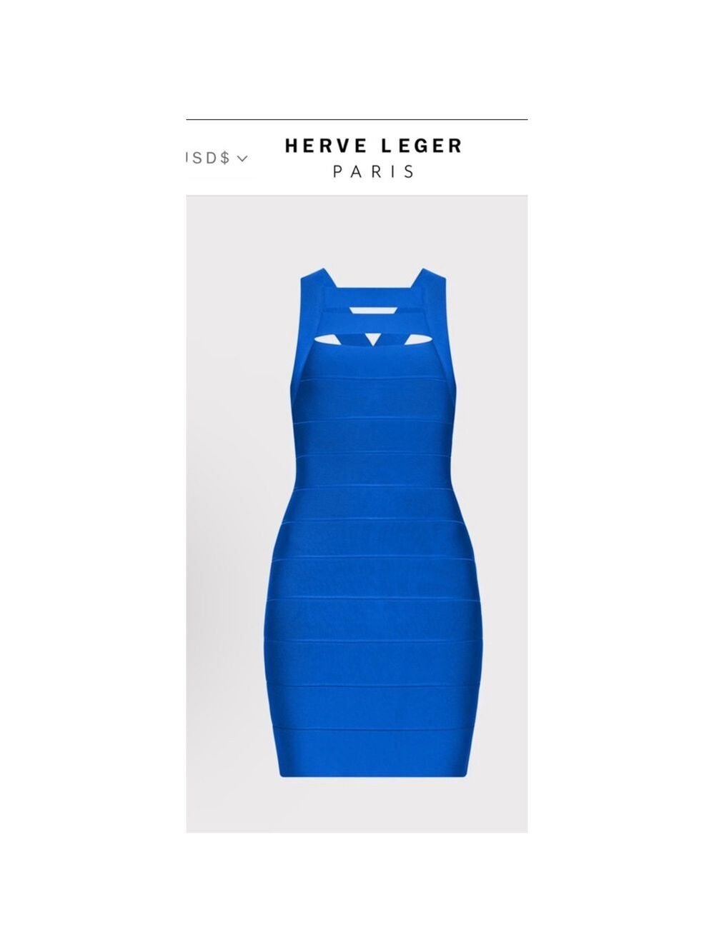 Women's Herve Leger Bandage Mini Dress Blue Size L was $799!! - Picture 2 of 7